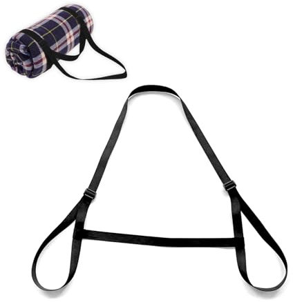 UFURMATE Tragegurt für Picknickdecke, 3 Stück, verstellbarer Nylon-Tragegurt mit Schultergurt, Gurt, Yogamatte, Tragegurt für Outdoor, Camping, Wandern (schwarz)