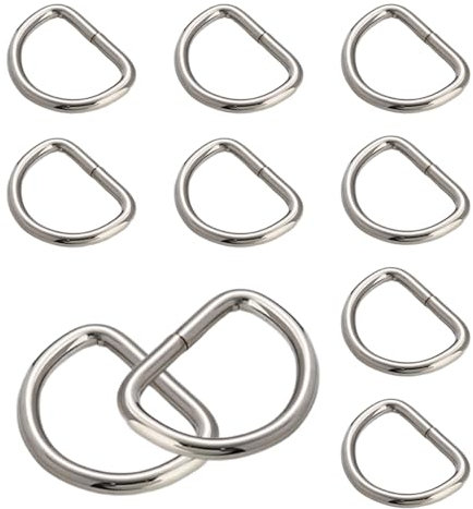 10 Stück D-Ringe Aus Metall,Ring Silbrig 25 Mm Breite,Starker Ring,Leiterschnalle Edelstahl Nicht Geschweißte D-Ringöffnung für Rucksackschnalle,Reißverschluss,Gürtel,Zubehör SportgeräTe,Gurtbänder