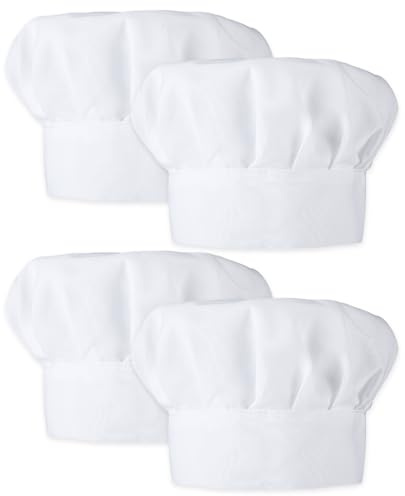 Oruola 4 gorros de cocina para niños, sombrero de cocina ajustable, disfraz de panadero para adultos