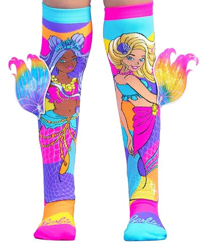 Madmia Barbie Socken: Farbenfrohe Socken mit 3D-Applikationen, für Kinder und Erwachsene im Alter von 6 bis 99 Jahre