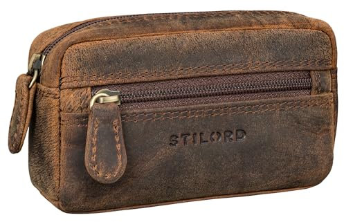 STILORD 'Neal' Schlüsselbörse Leder Schlüsseletui Herren Damen mit Schlüsselanhänger Kleine Schlüsseltasche RFID mit Geschenkbox, Farbe:Kreta - braun