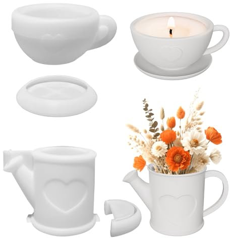Nexum 2 set di stampi in silicone per versare stampi in silicone per tealight vaso Raysin estate stampi per colata in gesso