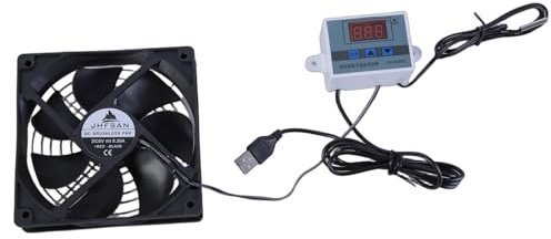 carotoe Ventilateurs de refroidissement USB 120 mm avec thermostat réglable pour home cinéma et équipement