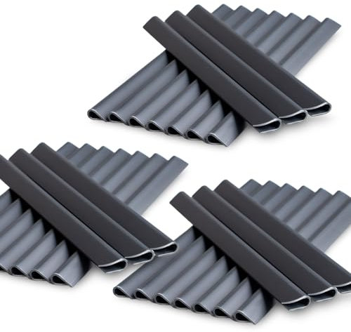 30 Stück Stabmattenzaun Befestigungs-Clips, Klemmschienen für Sichtschutzfolie in Anthrazit, 19cm hoch, Zubehör zum Verkleiden von Doppelstabmatten- und Einzelstabmattenzäunen