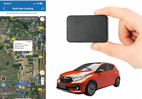 Traceur GPS pour Voiture avec Application Android Suivi en Temps Réel 4G pour Véhicule, Vélo, Enfant, Étanche et Antivol Autonomie Jusqu’à 60 Jours sans Carte SIM Données de Localisation sur 6 Mois