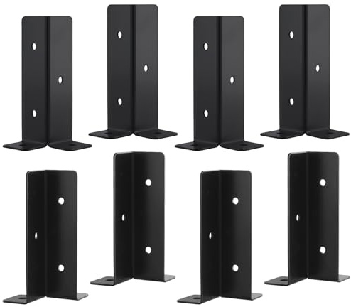 DAKFOOK 8 Pack Adjustable Fence Post Brackets, Fence Post Support Heavy Duty, Pergola Post Base Bracket for Wood Concrete Posts Yard Fences Decks Pergolas