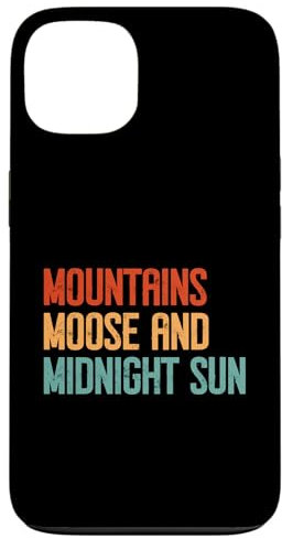 Montañas Alce y sol de medianoche Alaska Carcasa para iPhone 13