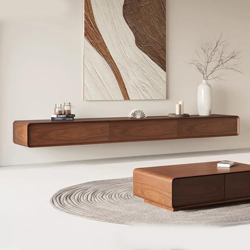 SFSLBFB TV-Schrank aus Massivholz, Medienwand, TV-Einheit, Wandmontage, TV-Ständer, Multimedia-Aufbewahrungsschrank, Gummiholzmaterial (160 cm/63 Zoll)