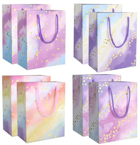 Radsocken 8 Pcs Medium Gift Bags for Presents with Handle