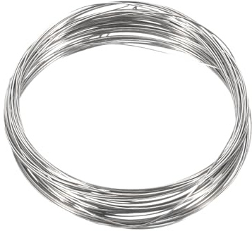 sourcing map Titanium Wire, 16 Feet x 0.2mm 32 Gauge TC4 Titanium Soft Welding Round Metal Craft Wire for Jewelry Crafts Making Soldering Electric Power (Silver Tone)