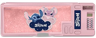 Seven Schüleretui Stitch für Kinder – Pop-up-Federmäppchen mit Taschenrechner, Fächern für Stifte, Radiergummi & Lineal, magischen Schubladen, Mäppchen Schule, offizielles Produkt, rosa