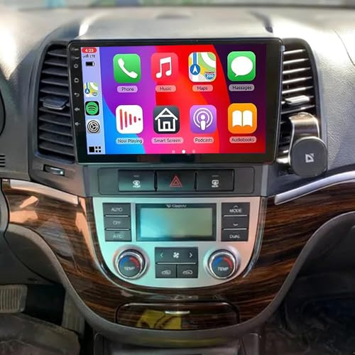 2+64G Android 14 Car Stereo for Hyundai Santa Fe 2006-2012 Head Unit Wireless Carplay Android Auto 9 Inch Touchscreen Stereo Dab Double DIN Radio Navigation Bluetooth FM/RDS Backup Camera WiFi