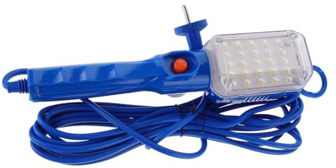 Lampe de Travail Portable LED 10w 25 Leds, Baladeuse LED Filaire | Bleu Abs, Prise Eu 220v Ac220v, Câble 5m, Atelier et Réparation Auto