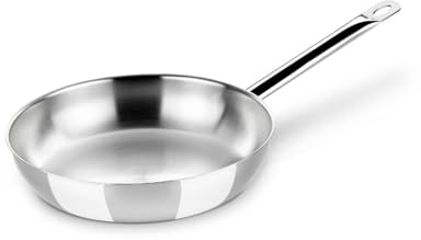 Monix Chef | Sartén 28 cm, acero inoxidable 18/10, apta para todo tipo de cocinas, mango ergonómico de acero inoxidable