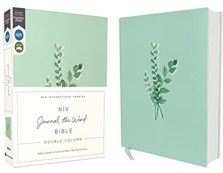 NIV, Journal the Word Bible (Perfect for Note-Taking), Double-Column, Cloth over Board, Teal, Red Letter, Comfort Print: Reflect, Take Notes, or Create Art Next to Your Favorite Verses