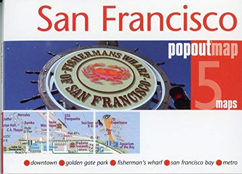 Popout Map San Francisco: Downtown, Golden Gate Park, Fisherman's Wharf, San Francisco Bay, Transit