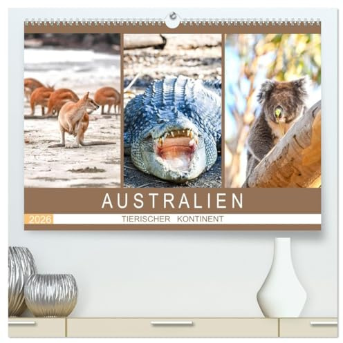 Australien, tierischer Kontinent (hochwertiger Premium Wandkalender 2026 DIN A2 quer), Kunstdruck in Hochglanz: Die einzigartige Tierwelt des 5. Kontinents in 12 Bildern (CALVENDO Tiere)