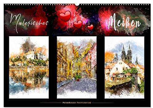 Malerisches Meißen (Wandkalender 2026 DIN A2 quer), CALVENDO Monatskalender: Meißen, bezaubernde Stadt an der Elbe. (CALVENDO Orte)