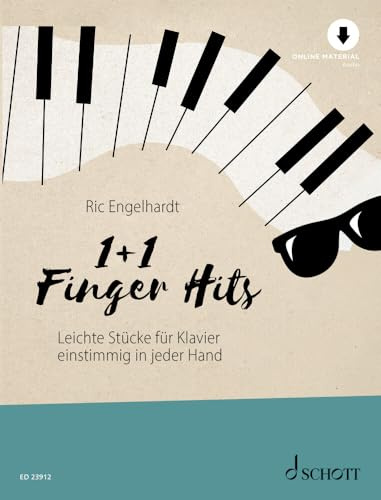 1+1 Finger Hits: Leichte Stücke für Klavier einstimmig in jeder Hand. Klavier. Spielbuch.