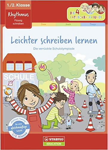 Schreibmotorik Übungsheft für Kinder in der 1./2. Klasse - STABILO Leichter schreiben lernen - Rhythmus (Die 4 Entdecker-Freunde)