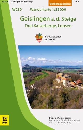 W230 Geislingen a. d. Steige - Drei Kaiserberge, Lonsee: Wanderkarte 1:25.000 (Wanderkarten 1:25 000)