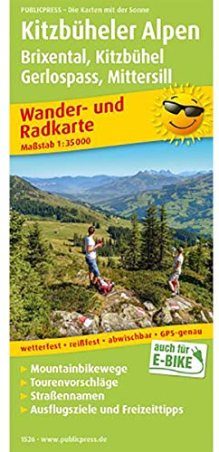 Kitzbüheler Alpen, Brixental - Kitzbühel, Gerlospass - Mittersill: Wander- und Radkarte mit Ausflugszielen & Freizeittipps, wetterfest, reißfest, ... 1:35000 (Wander- und Radkarte: WuRK)