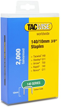 Tacwise 1418 Type 140 / 10 mm Heavy Duty Galvanised Staples, Pack of 2,000, Silver