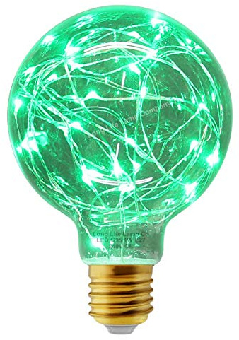 Long Life Lamp Company 1w G95 Globe LED Industrial Decorative Light Bulb Coloured Fairy String Filament E27 (Green)