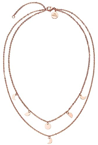 Purelei® Luna Kette Damen (Roségold) – Halskette Damen aus langlebigem Edelstahl – Wasserfeste Kette mit Anhänger – 40-45 cm Länge verstellbar – Halskette für deinen individuellen Look