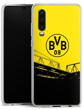 Silikon Hülle kompatibel mit Huawei P30 Case transparent Handyhülle Borussia Dortmund BVB Fanartikel