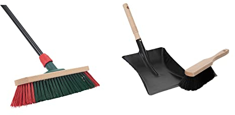 Balai de rue télescopique avec balayette, pelle de jardin (1, balai de jardin + pelle à poussière noir)