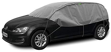 Abdeckplane Halbgarage Sonneschutz, Schneeschutz, UV Schutz, Winter & Sommer Größe M-L kompatibel mit Renault Clio IV Grandtour