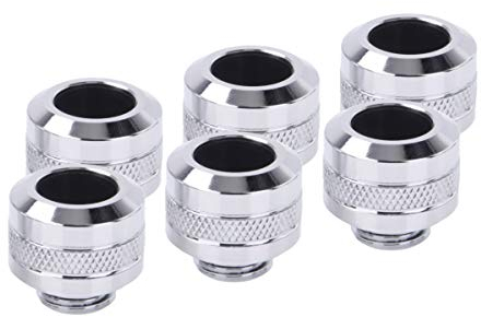 Alphacool Eiszapfen PRO 13mm HardTube Fitting G1/4 - Chrome Sixpack Verbindung