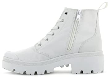 Palladium Pallabase Twill, Stivali Donna, Bianco, 37 EU