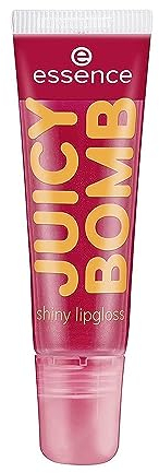 essence cosmetics JUICY BOMB shiny Lip Gloss, Nr. 04 Crazy Cherry, rot, strahlend frisch, glänzend, vegan, ohne Alkohol, ohne Konservierungsstoffe (10ml)