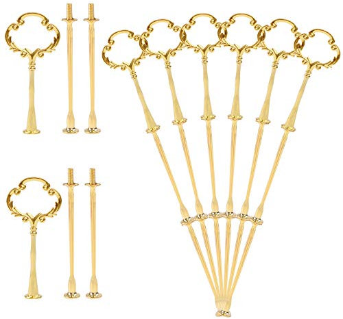 Gukasxi 8 Sets Hardware Fittings for Resin Cake Stand Mold Sun Flower 3 Tier Cake Tray Stand Fittings Hardware Holder Christmas Party Multi-tiers Cake Fruit Cupcake Plate Stand Handle Fittings