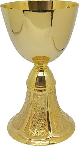 Cáliz y patena de Comunión de metal dorado