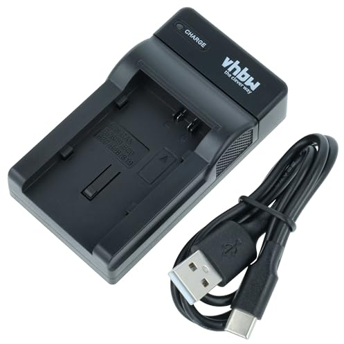 vhbw USB-C Ladegerät kompatibel mit Canon Legria HF S30 | HG20, S100, HG21, HG10 Kamera Camcorder - Ladeschale + USB-C Kabel Ladeanzeige