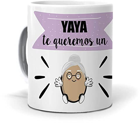 Taza Regalo Personalizado y Divertido yaya. Yaya te Quiero un Huevo. Cerámica AAA - 350 ml.