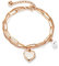 OSTAN Damen Armband Edelstahl Armbänder mit Herz Anhänger (Herz Anhänger roségolden)