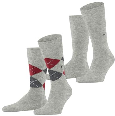 Burlington Herren Socken Everyday Mix Multipack M So Baumwolle gemustert 2 Paar, Grau Lt. Heather 3223, 40-46