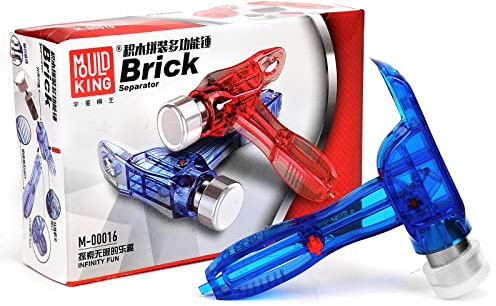 Mould King 00016 Brick Separator,Multifunktionaler Ziegeltrenner für Technik-Auto-Bausteine,Originalverpackung und zufällige Farbe (Blau/Rot)