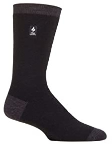 HEAT HOLDERS SOCKSHOP Homme 1.0 TOG Ultralite Rayé, Argyle et à motifs Chaussettes 1 Paire Budapest Talon et orteil Noir 39-45
