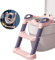 Balakaka Toilettensitz Kinder mit Treppe,Faltbar Töpfchentrainer für 1-7 jährige Kids, Höhenverstellbar, Rutschfest, Stabil,für Kinder Toiletten Training mit Leiter/Treppe, Kinder Toilettensitze(Rosa)