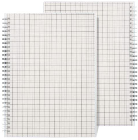 RETTACY Graph Paper Notebook 2 Pack - B5 Graph Spiral Notebook with 7.3X 10,Total 320 Pages,100GSM Thick Paper for Work School Journals