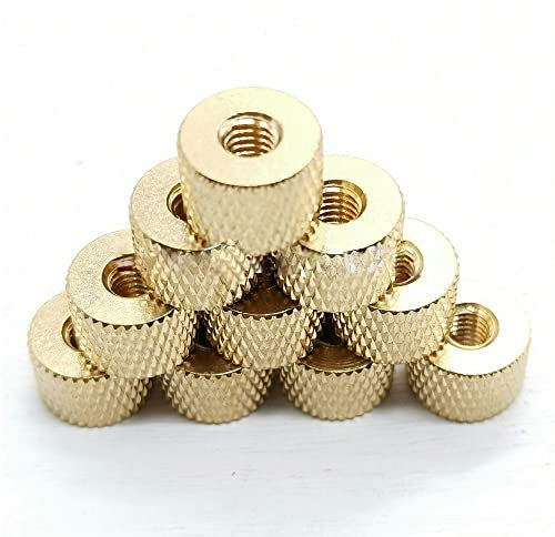 Spencom 10pcs M2 M2.5 M3 M4 Knurled Nut Brass Thumb Nut Cylindrical Adjust For Water Cooling PC Case Model (Size : M2.5)