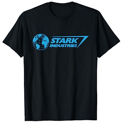 Marvel Iron Man Stark Industries Logo Blue T-Shirt
