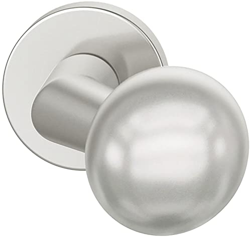 FSB 0 23 0846 03600 0105 Silber FH Türknopf ø 50mm AGL gekröpft auf Rosette, Türknauf nach ÖNORM feuerschutz Aluminium elxoiert
