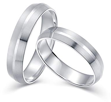 Epinki 950 Platin Ring Ehering, Partnerringe Matte Pärchen Ringe Trauringe Echt Gold Gr.49 (15.6)