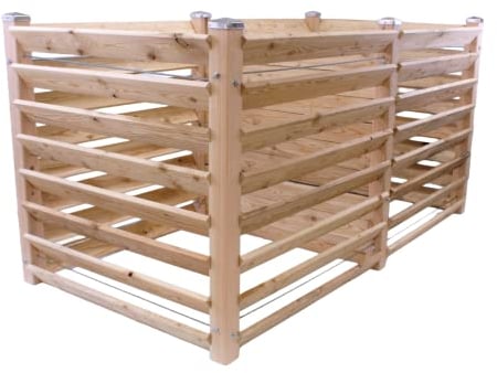Gartenwelt Riegelsberger Moderner Komposter Duo ca. 120x233 cm Höhe 100 cm aus Lärchenholz Massivholz Steckkomposter Kompostsilo Holz Stecksystem